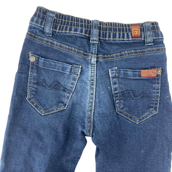 7FAMK Jeans Baby Size 18 Month Elastic Panel Snap Close 7 For All Man Kind Denim - Picture 3 of 6